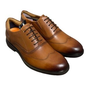 Brown Dress Shoes Men's Size 9.5 Leather Slip on Lightweight Thomas & Vine